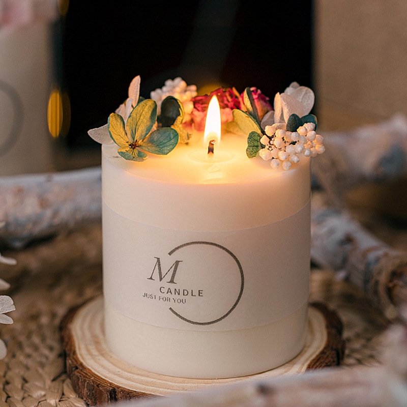 Luxury Soy Wax Birthday Christmas Valentines Day Christmas Holiday Wedding Scented Candle Gift Candle with Dried Flowers