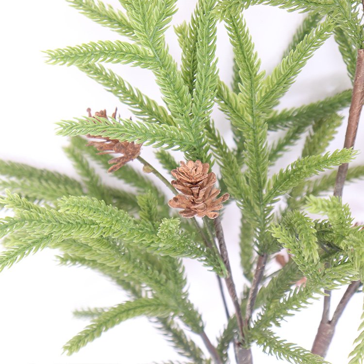 99cm Single Branch Norfolk Pine PE Dried Flowers and Plants Home Decor for Christmas Decoration