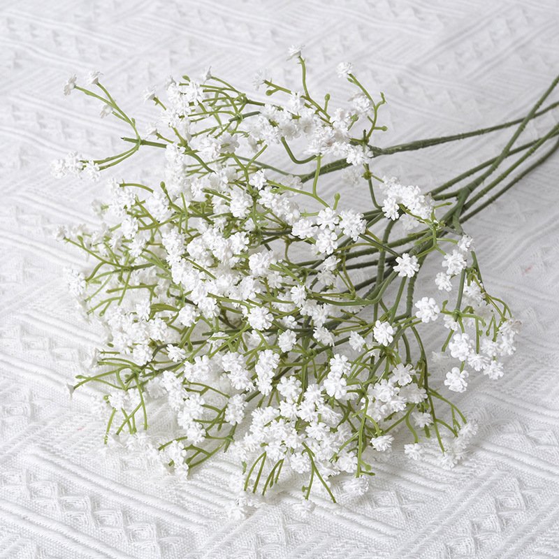 Gymsophila Simulation Flower Wedding Decoration Hand-held Plastic Single 3-fork Hand-feel Soft Glue bouquet babysbreath