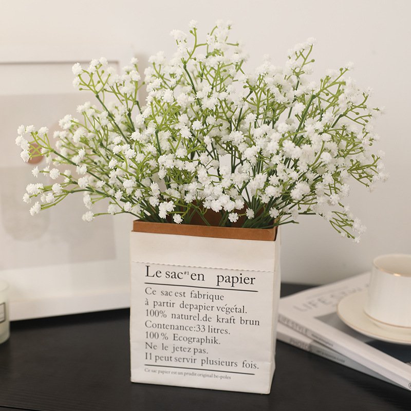 Gymsophila Simulation Flower Wedding Decoration Hand-held Plastic Single 3-fork Hand-feel Soft Glue bouquet babysbreath