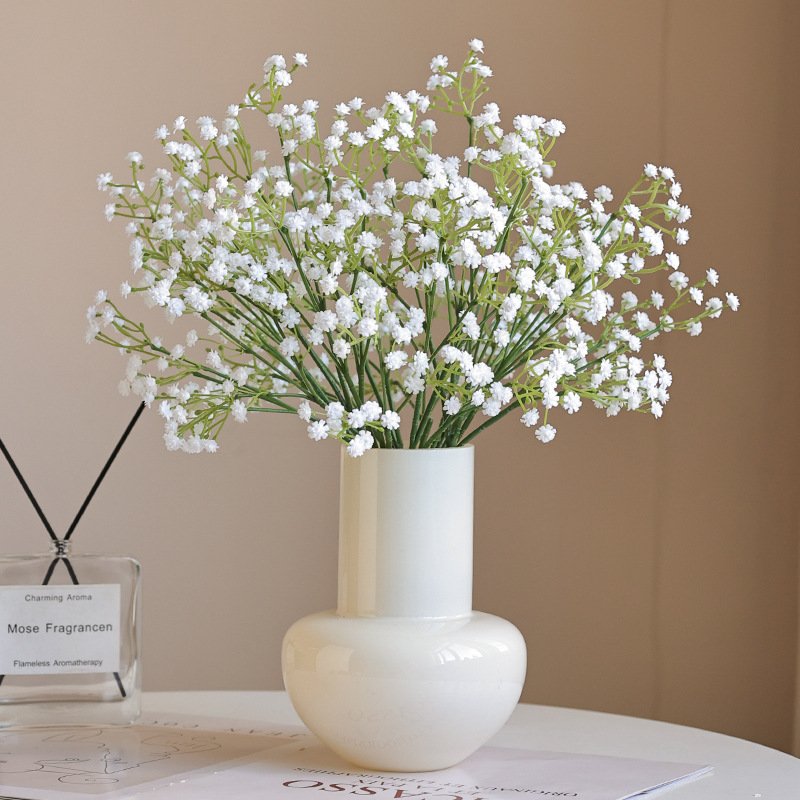 Gymsophila Simulation Flower Wedding Decoration Hand-held Plastic Single 3-fork Hand-feel Soft Glue bouquet babysbreath