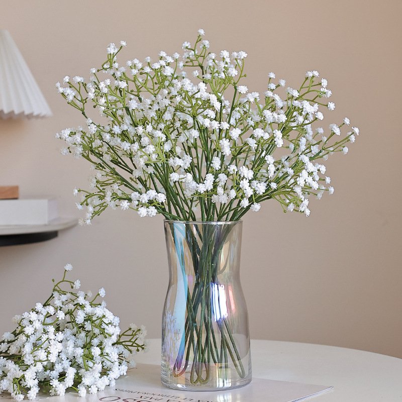Gymsophila Simulation Flower Wedding Decoration Hand-held Plastic Single 3-fork Hand-feel Soft Glue bouquet babysbreath