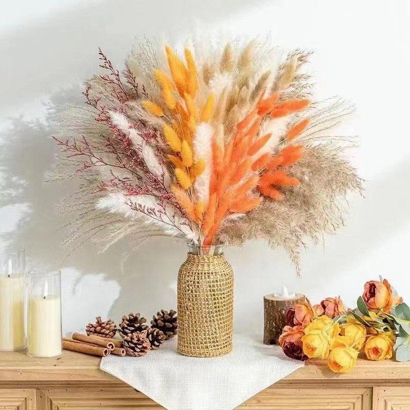 Grass Bouquet Permanently Good-looking Bohemian Style Dry Flower Carton Plant Wedding Valentine's Day Home Decoration 50 Cm