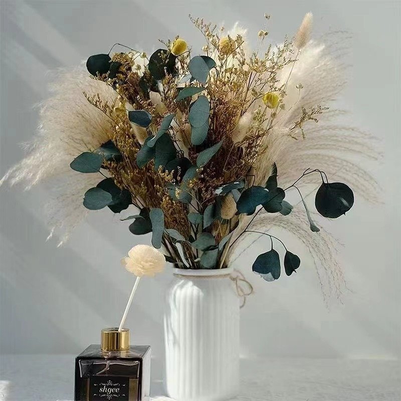 Grass Bouquet Permanently Good-looking Bohemian Style Dry Flower Carton Plant Wedding Valentine's Day Home Decoration 50 Cm