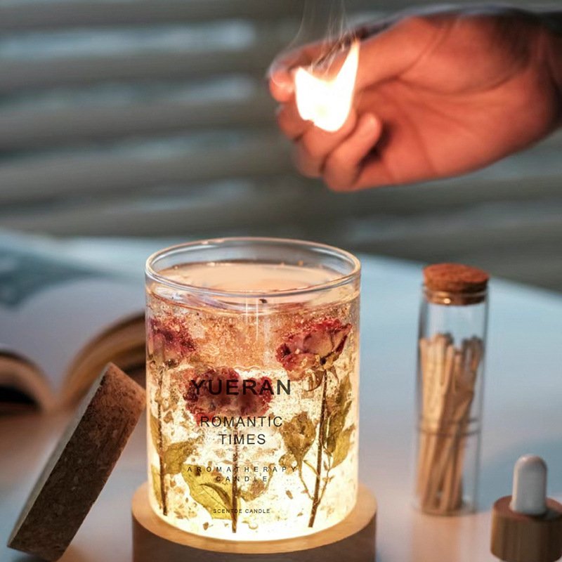 Real flower jelly aromatherapy candle manufacturers wholesale essential oil floral fragrance ornaments smokeless