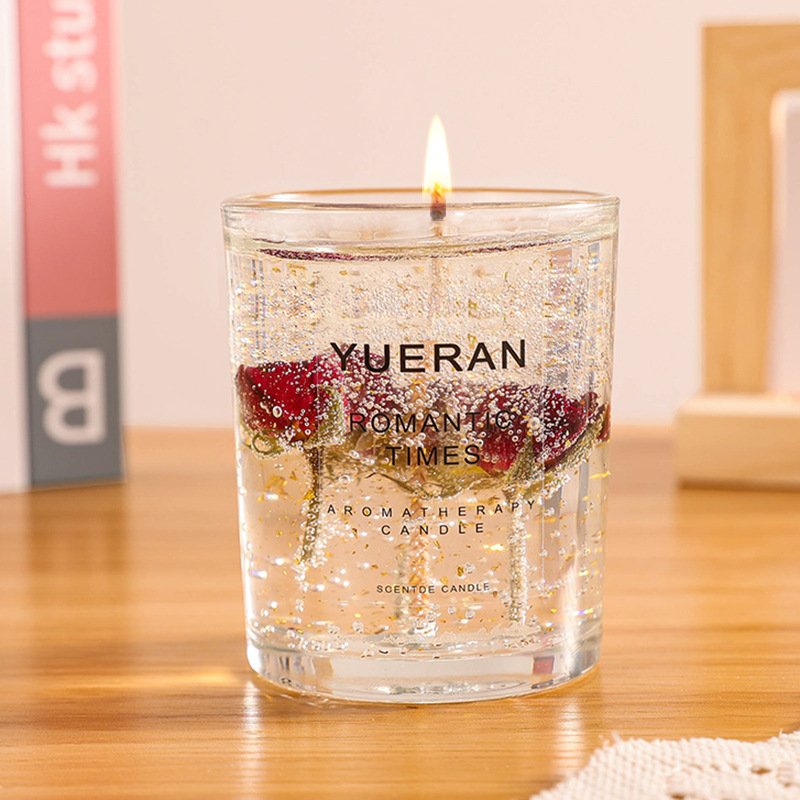 Real flower jelly aromatherapy candle manufacturers wholesale essential oil floral fragrance ornaments smokeless