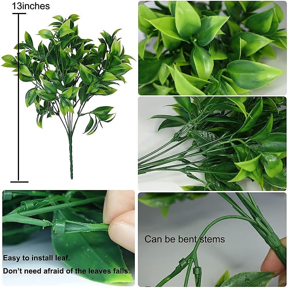 7 branches green orange flowers artificial plants for garden shrubs bushes grass eucalyptus orange leaves faux plant for home
