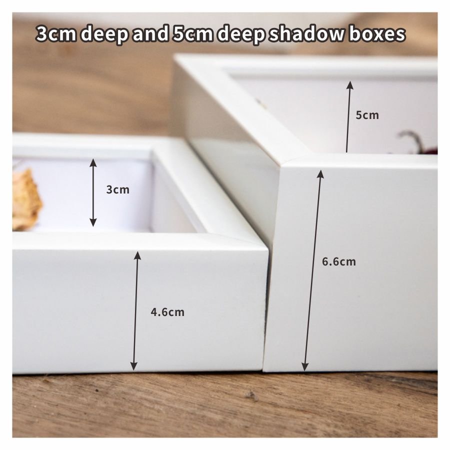 Custom All Black White 8x8 10x10 3d Deep Art Picture Frame Box Dried Flower Leaves Wood MDF Shadow Box Photo Frame