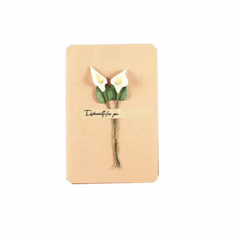 Creative Vintage Dried Flowers Greeting Card DIY Wedding Birthday & New Year Holiday Thank You Decoration Made from Paper