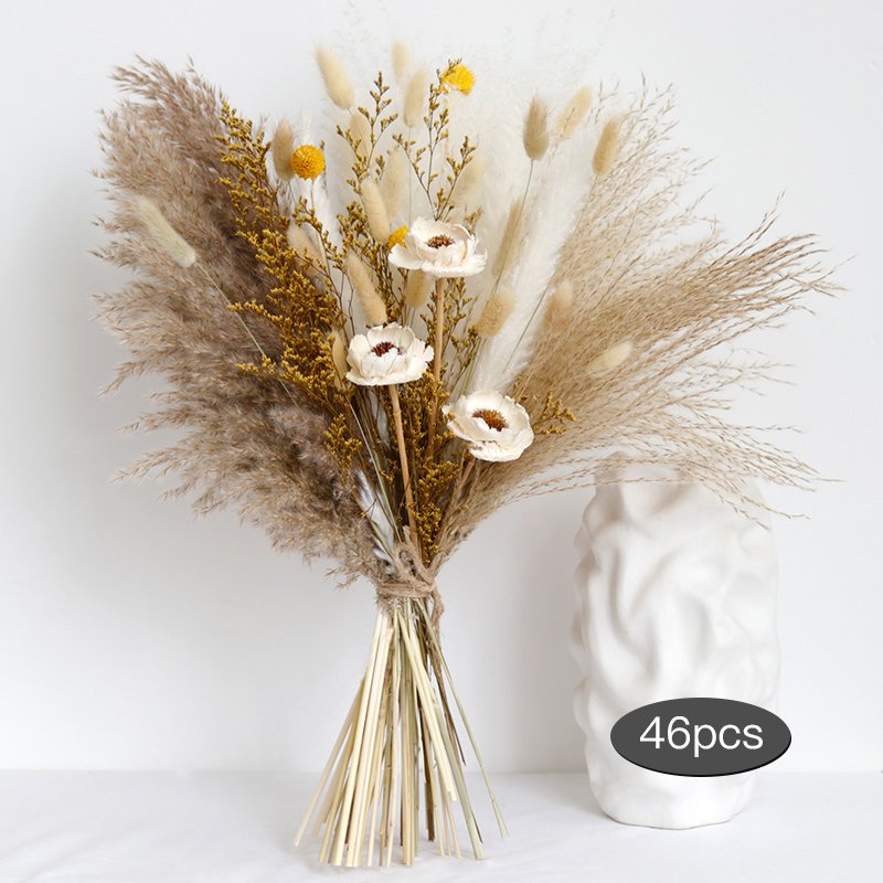 Dried Flowers Bouquet natural plants Wall mounted boho home decor dry flower pampas grass bouquet decorative flowers
