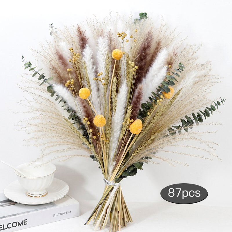 Dried Flowers Bouquet natural plants Wall mounted boho home decor dry flower pampas grass bouquet decorative flowers