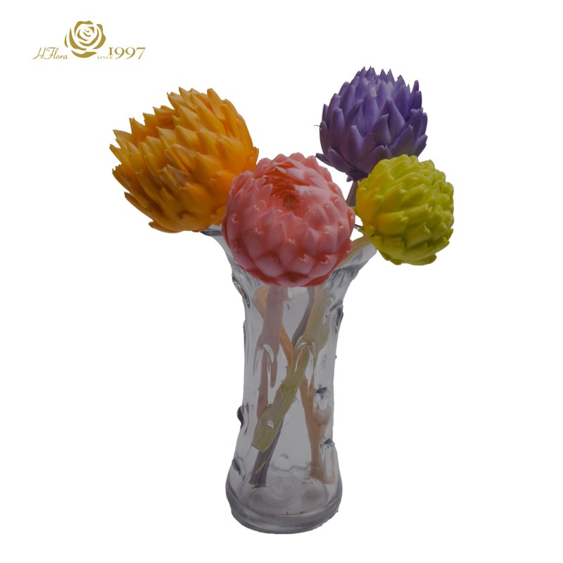Different Colors HFloral Dried Eternal Flower Arrangement Preserved Flower Big Size Preserved Artichoke