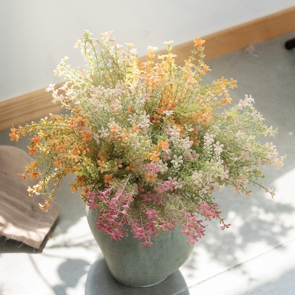 35.5cm Rose Wall Rice Cui Grass Artificial Flower Bouquet INS Home Decoration Wedding Fake Flower Cross-Border Dried Plants