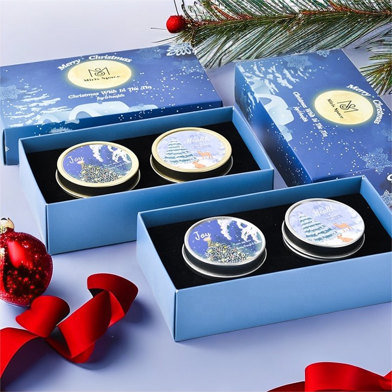 Aromatic Scented Tin Candle Dried Flower Christmas Gift Soy Scented Candle Gift Set With Box