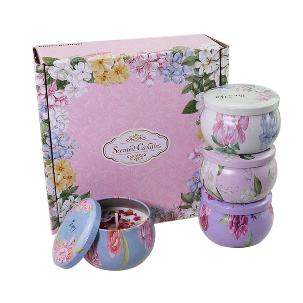 Beautiful Luxury Dried Flower Aromatherapy Candle Set Soy Wax Rose and Bowl Shape for Home Decoration Weddings and Holidays