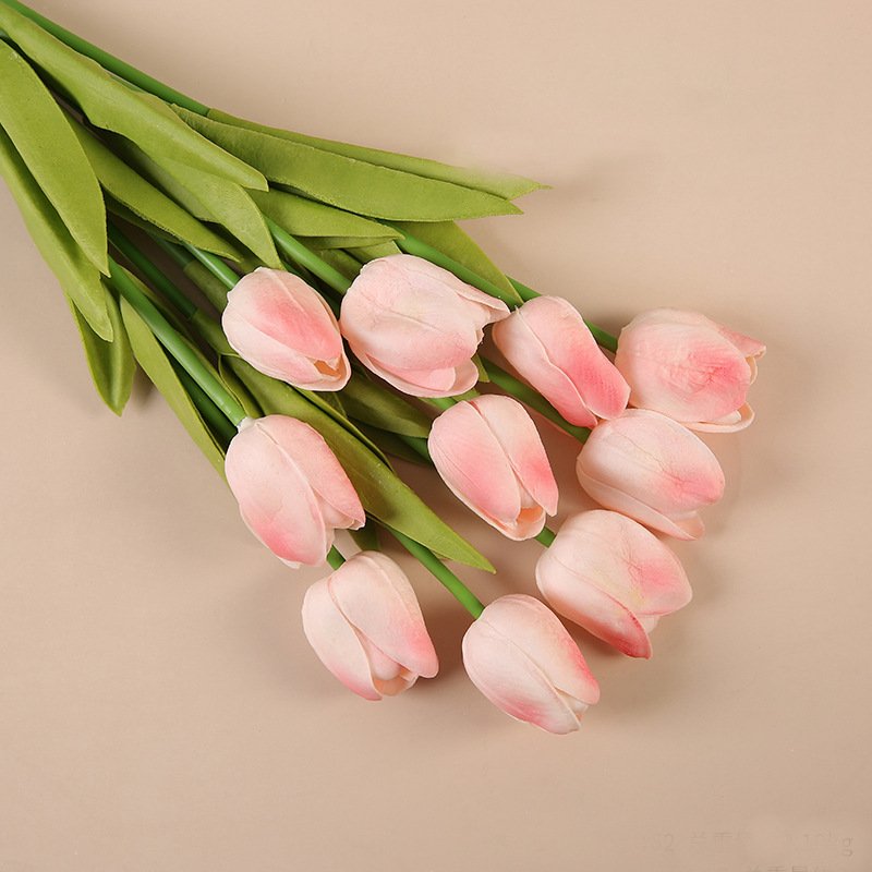 Wholesale High-end Tulip Artificial Flower Ornaments Flower Arrangement Photography Props Home Decoration PU Artificial Flower