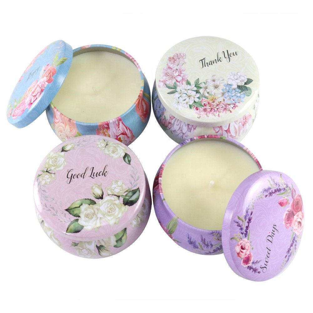 Gift Soy Wax Scented Candles Aroma Tins Jar Candle Metal Hot Sales Wholesale Luxury Origin Luxury Unique Scents Natural