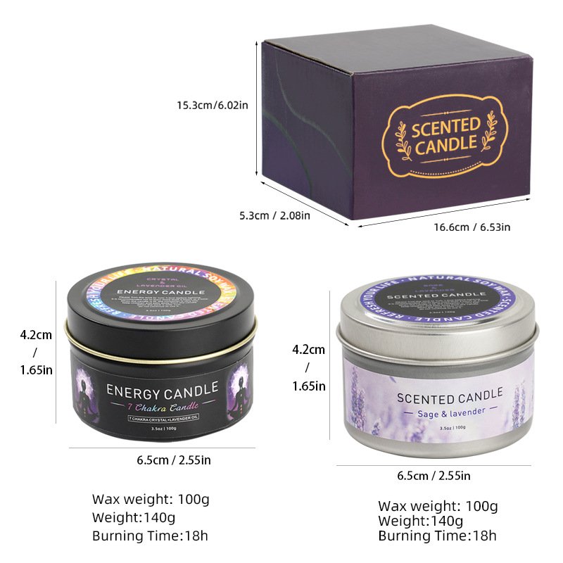 Cross-border hot-selling tin can dried flower scented candle high-end small gift souvenir crystal stone smokeless scented candle