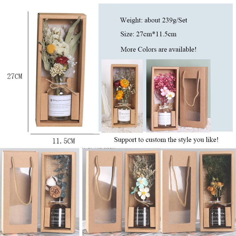 Mother's Day Gifts Dried Flowers Bouquet Boheme Dry Floral Wrapping Paper Bouquet Wholesale Handmade Flowers Bouquet In Vase