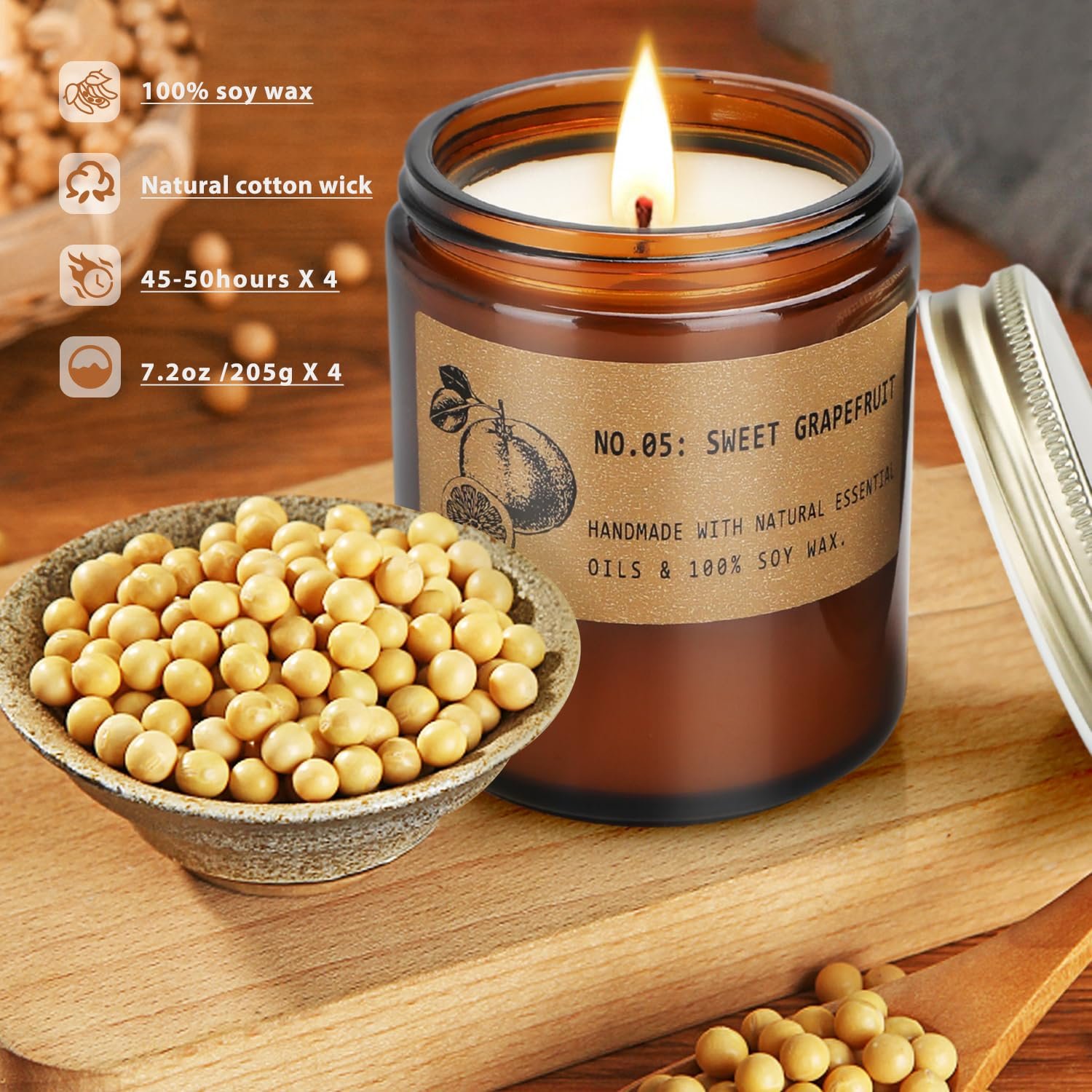 Aromatherapy Candle Essential Oil Gift Set Soy Wax Candle Scented