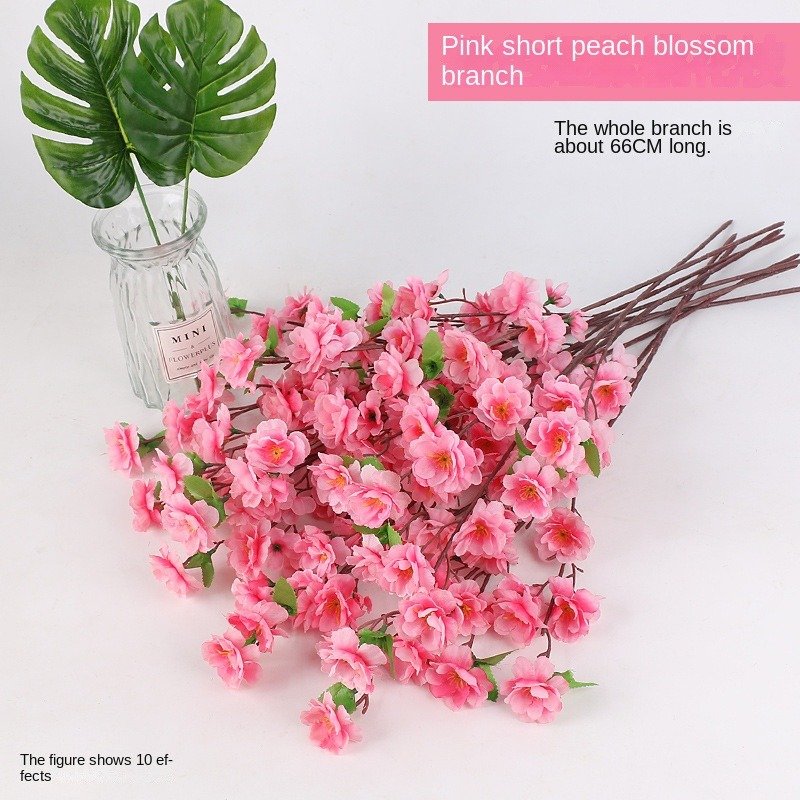 Artificial Peach Blossom Branch Cherry Blossom Silk Artificial flower For Floral Arrangement Wedding Table Decorative Garden