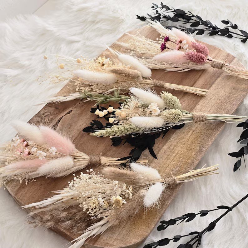 Wholesale Natural Dried Flowers Bouquets Mini Dried Crochet Flower Bouquet Decoration For Gifts