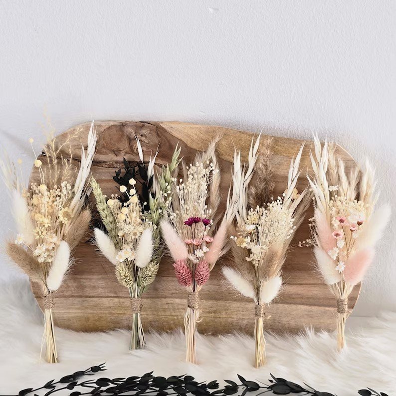 Wholesale Natural Dried Flowers Bouquets Mini Dried Crochet Flower Bouquet Decoration For Gifts