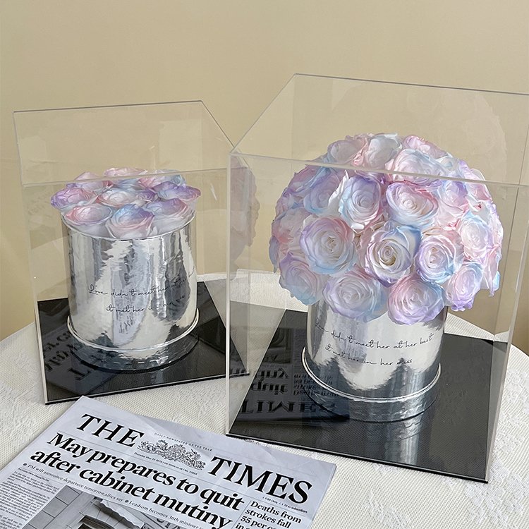 New Ball Shaped Milky Way Bucket Rose Bouquet Wedding Gifts Dried Flower Bouquet Preserved