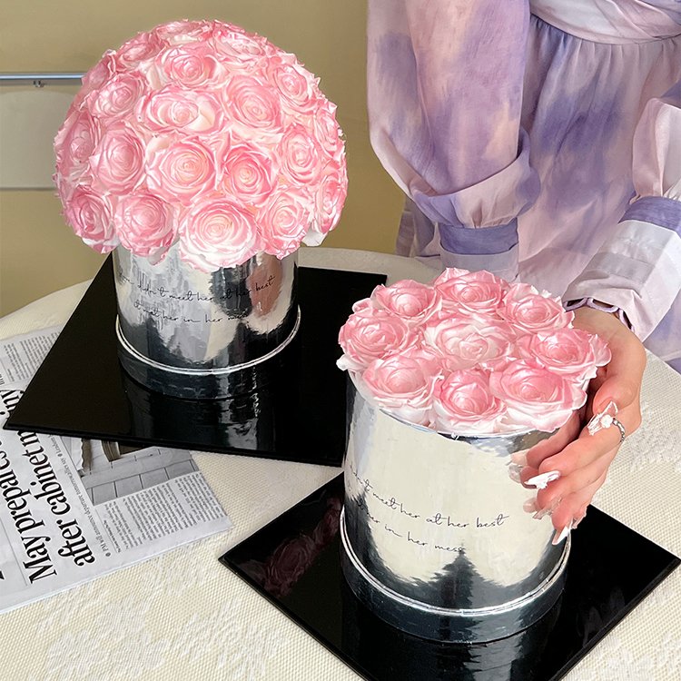 New Ball Shaped Milky Way Bucket Rose Bouquet Wedding Gifts Dried Flower Bouquet Preserved
