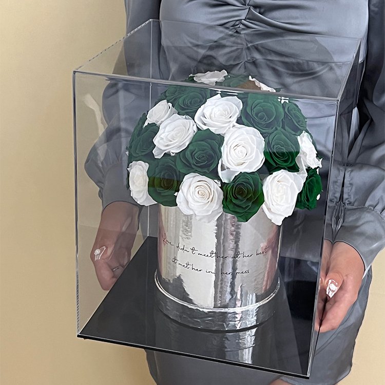 New Ball Shaped Milky Way Bucket Rose Bouquet Wedding Gifts Dried Flower Bouquet Preserved