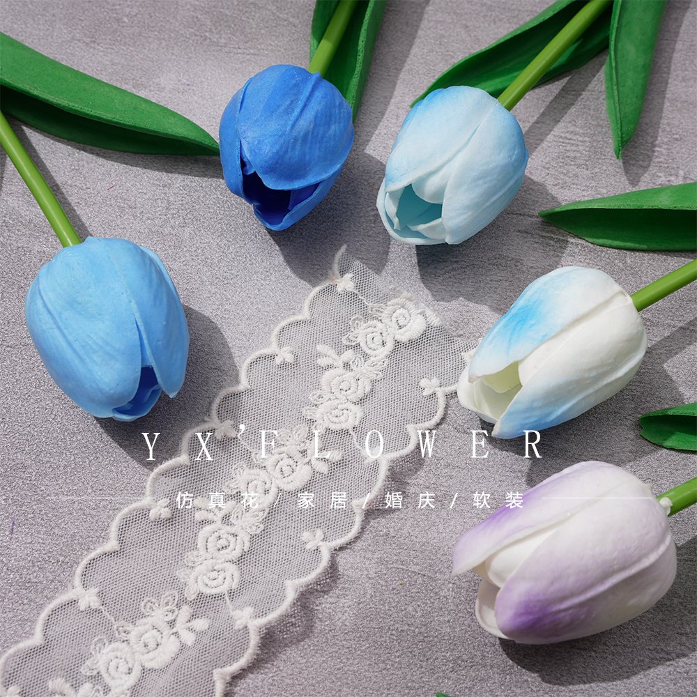 Internet Celebrant EVA Feel Mini Tulip Artificial Flower Home Decoration Restaurant Mini Decoration Cross-border Foreign Trade