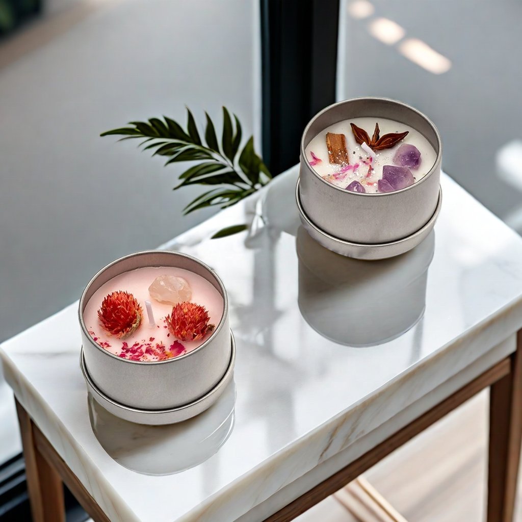 Crystal Dried Flower Colourful Aroma Candle Cross-border e-commerce tinplate jar scented soy wax