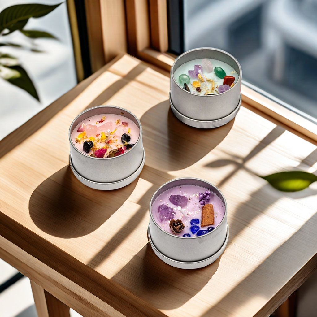 Crystal Dried Flower Colourful Aroma Candle Cross-border e-commerce tinplate jar scented soy wax