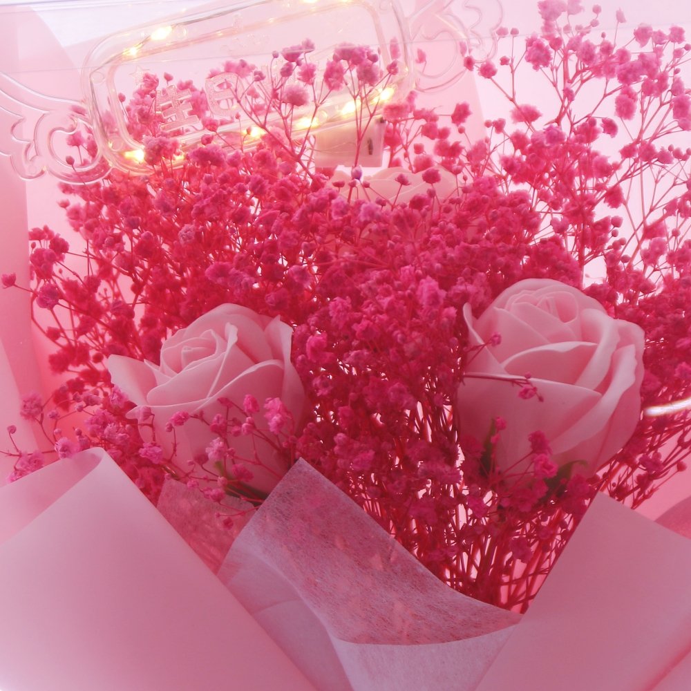 YX High Quality Full Star Silk Dried Flower Bouquet Valentines Day Rose Soap Wedding Decor Box Packed Graduation Mother's Day