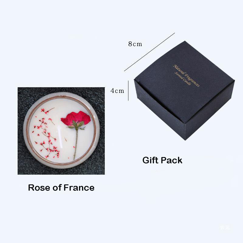 Chinese Style Ice Crackle Ceramic Cup Dried Flower Aromatherapy Candle Romantic Candlelight Dinner Holiday Gifts