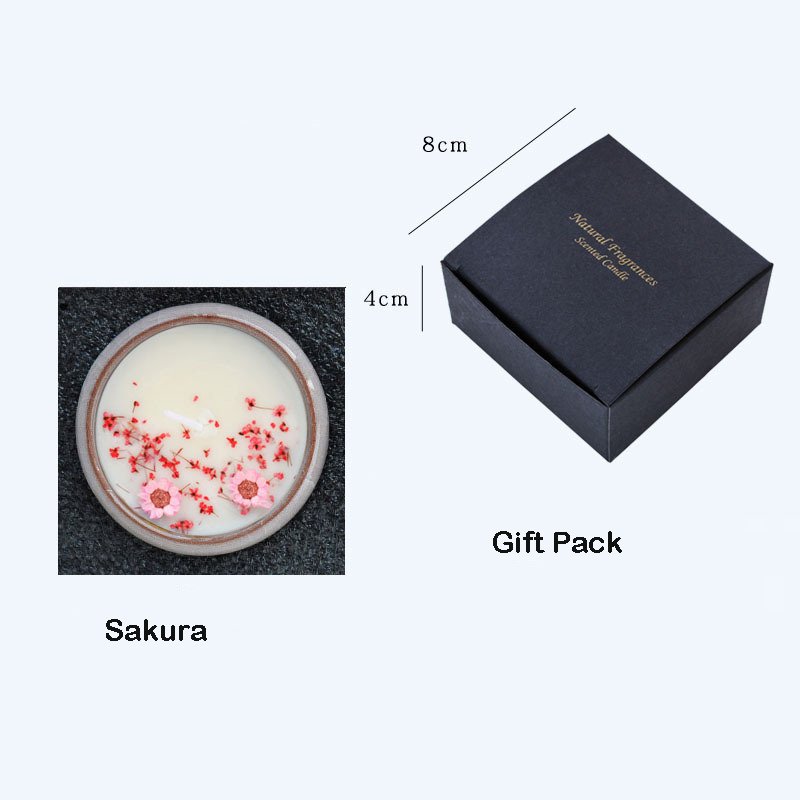 Chinese Style Ice Crackle Ceramic Cup Dried Flower Aromatherapy Candle Romantic Candlelight Dinner Holiday Gifts