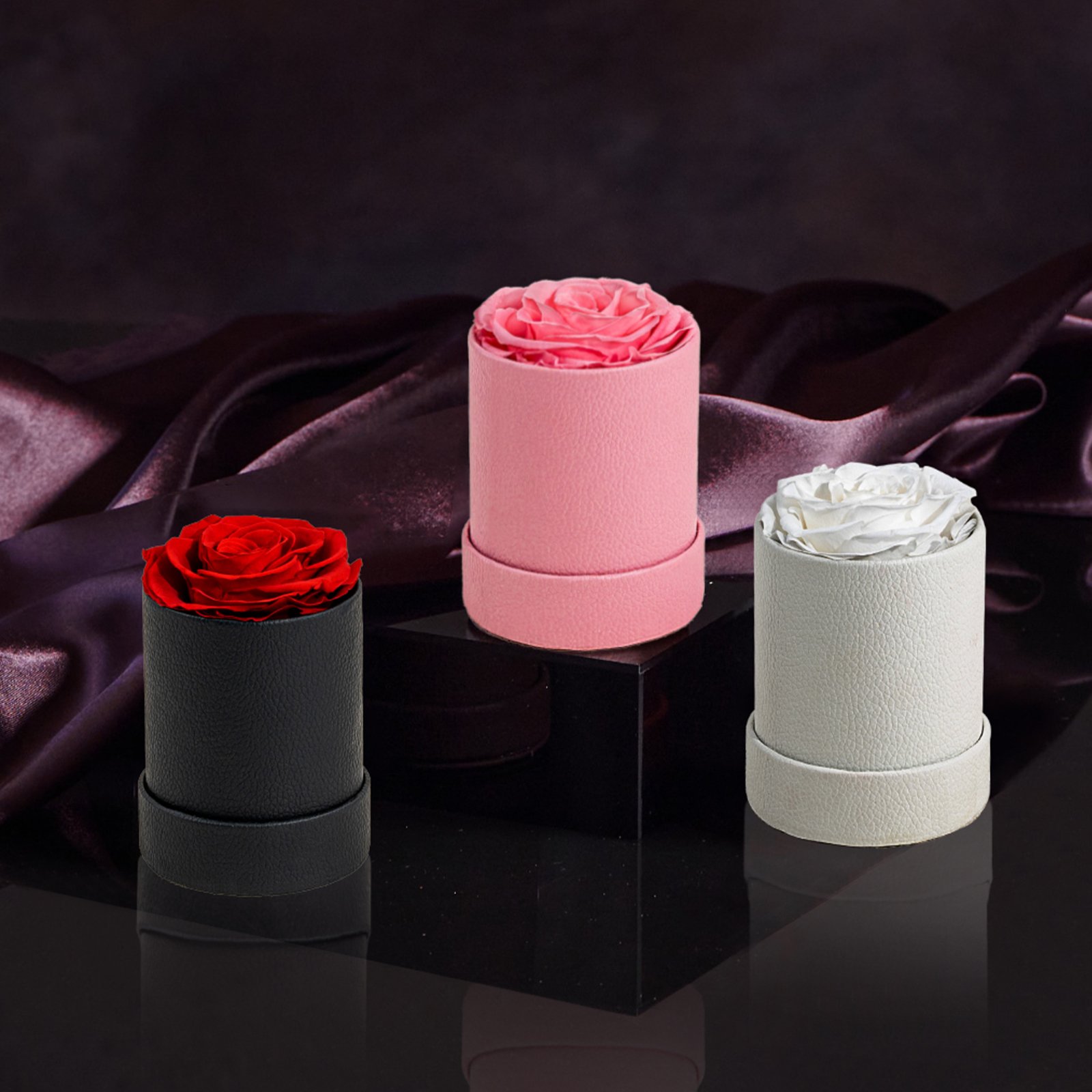Saint Valentin Preserved Rose Single Real Natural Flower Day Gifts Eternal Rose Flower Preserved Immortal Flower in Leather Box