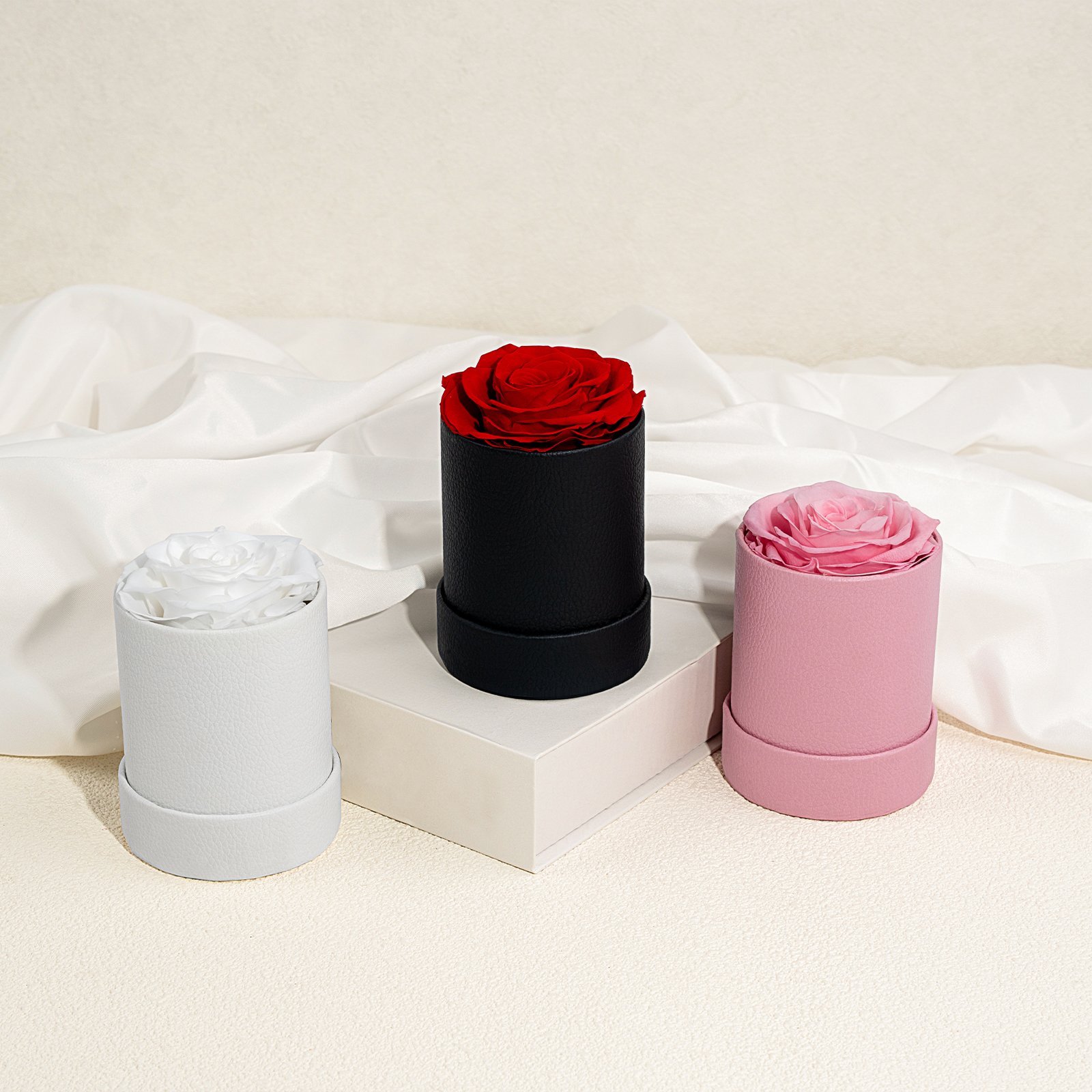 Saint Valentin Preserved Rose Single Real Natural Flower Day Gifts Eternal Rose Flower Preserved Immortal Flower in Leather Box