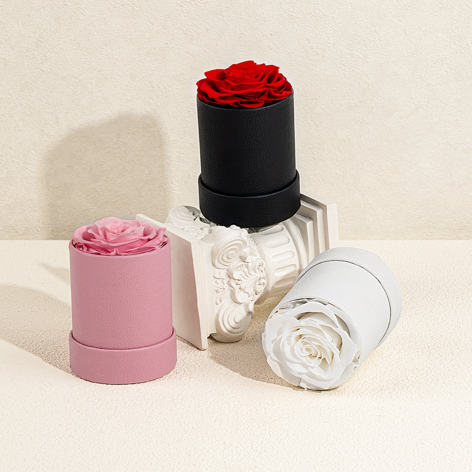 Saint Valentin Preserved Rose Single Real Natural Flower Day Gifts Eternal Rose Flower Preserved Immortal Flower in Leather Box