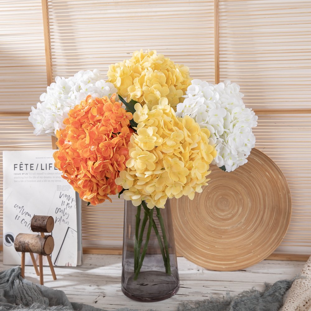 SENMASINE Centerpiece Flower Decor Real Touch 50cm Length 19cm Big Head Pink Artificial Hydrangea For Wedding Home DIY Bouquet