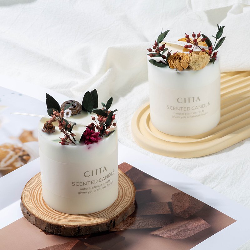 Luxury Aromatherapy Candles Soothe The Nerves And Help Sleep non-Smoking Scented Dried Flowers Candle Home Decoration Gifts Set