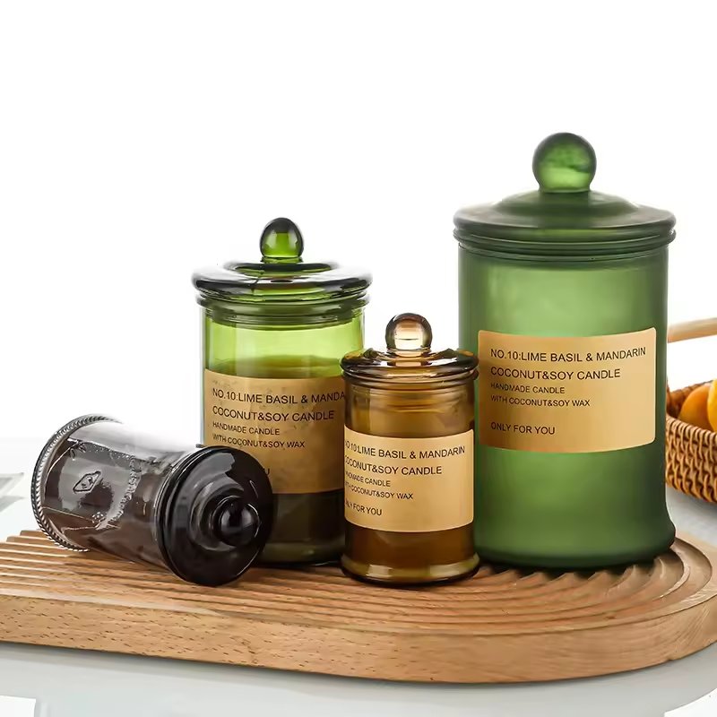 New Customised Romantic Fragrance Candle Jar Handmade Tea Cups Scented Candle Jar With Lid