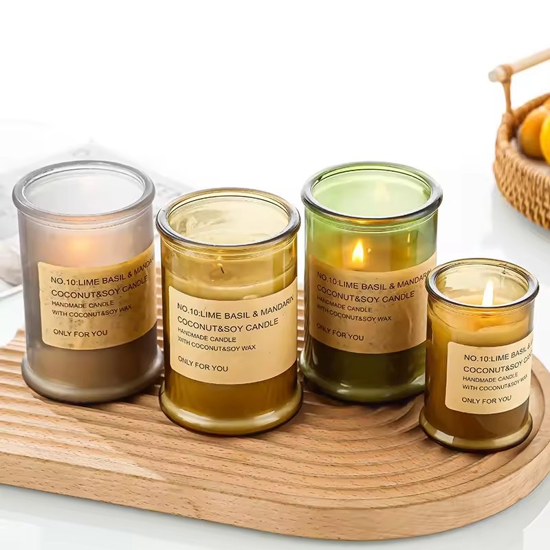 New Customised Romantic Fragrance Candle Jar Handmade Tea Cups Scented Candle Jar With Lid