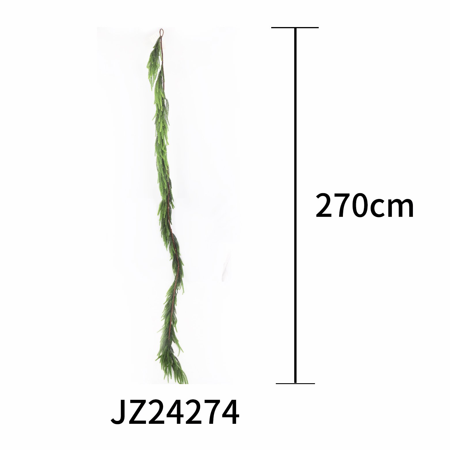 270cm Christmas Cryptomeria Fortunei Vine Wall Hanging Manufacturer Wholesale Green Preserved Plants Flowers Decoration Dried