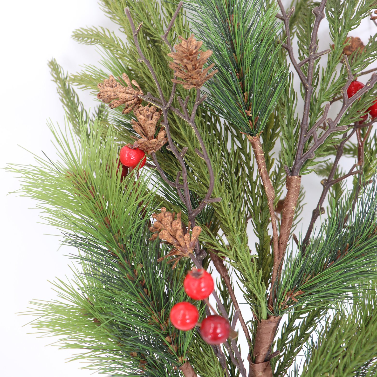 100cm Christmas Pine Cedar Red Fruit Single Branch New Project Selection Decorative Dried Flowers Plants for Easter