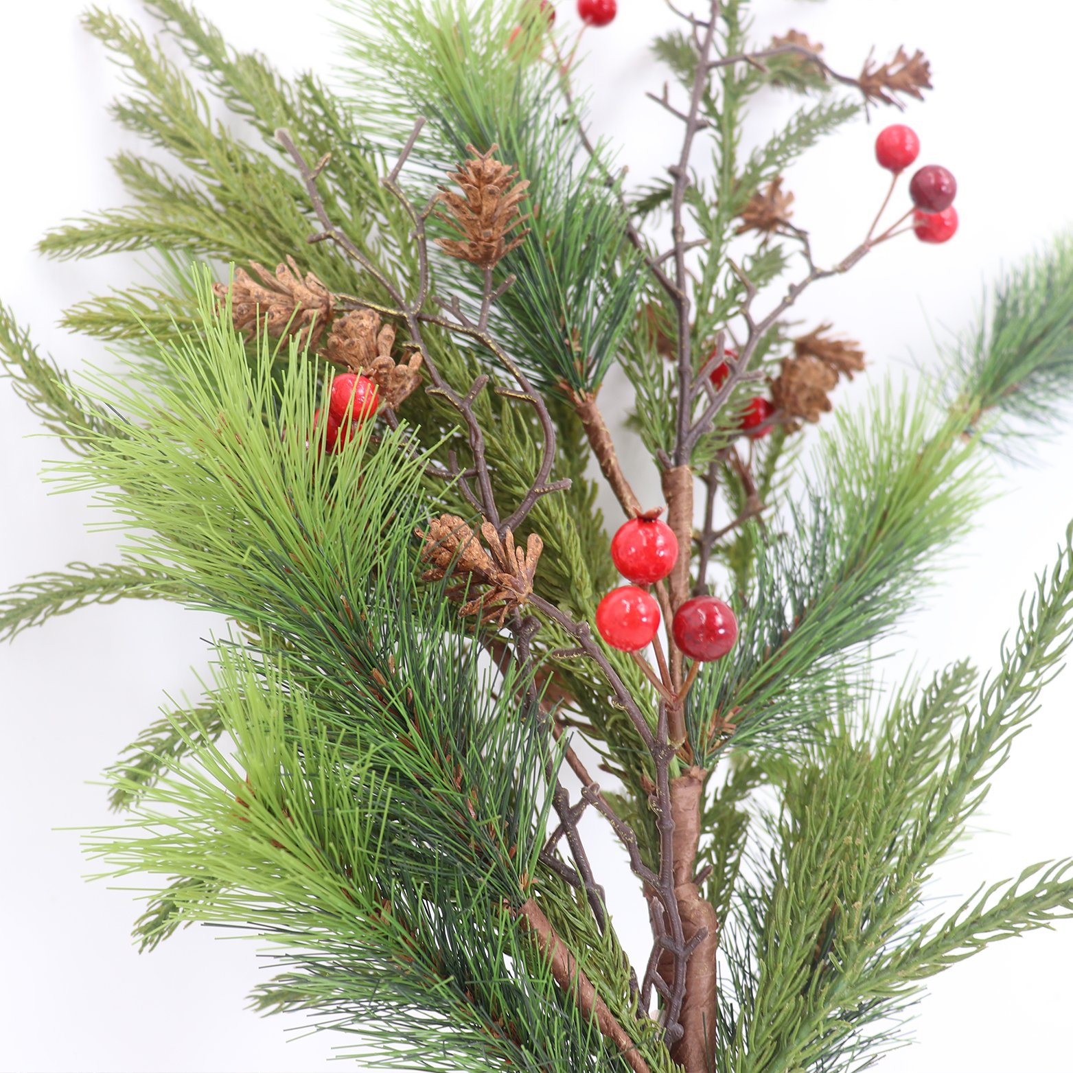 100cm Christmas Pine Cedar Red Fruit Single Branch New Project Selection Decorative Dried Flowers Plants for Easter