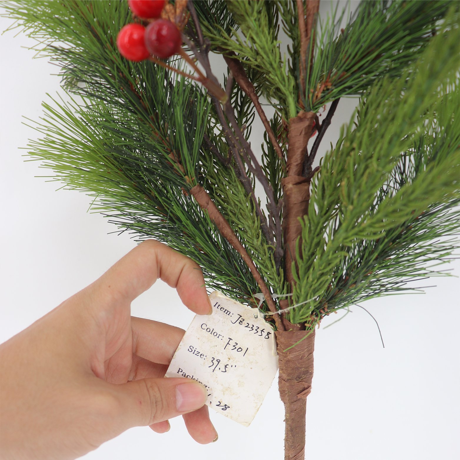 100cm Christmas Pine Cedar Red Fruit Single Branch New Project Selection Decorative Dried Flowers Plants for Easter