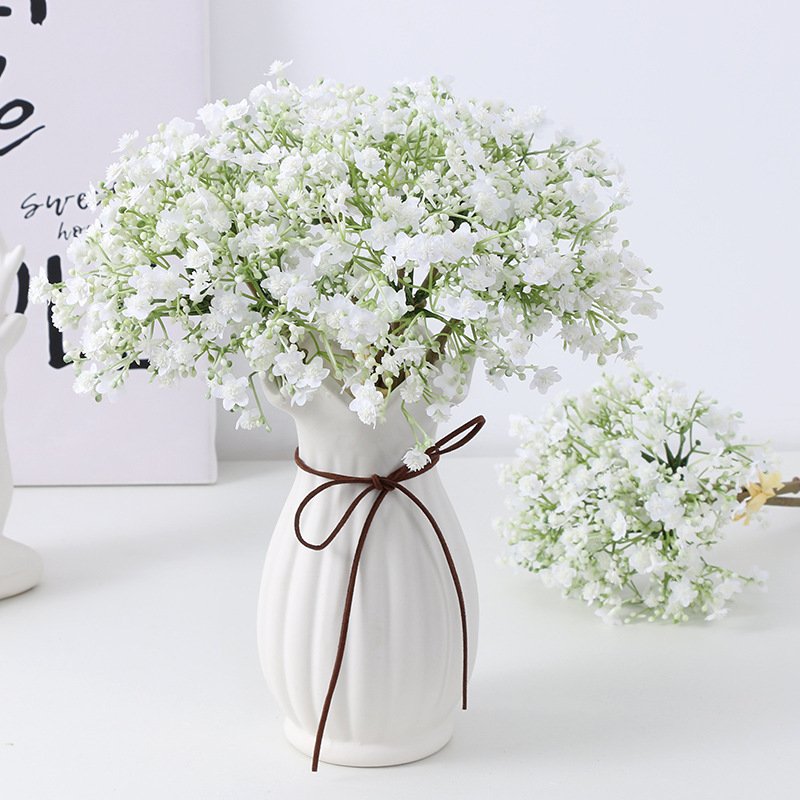 Professional standard real dried flowers babysbreath PU hand feeling bouquet simulation babysbreath