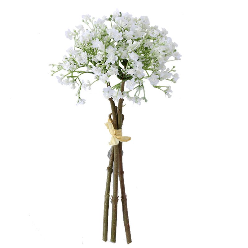 Professional standard real dried flowers babysbreath PU hand feeling bouquet simulation babysbreath