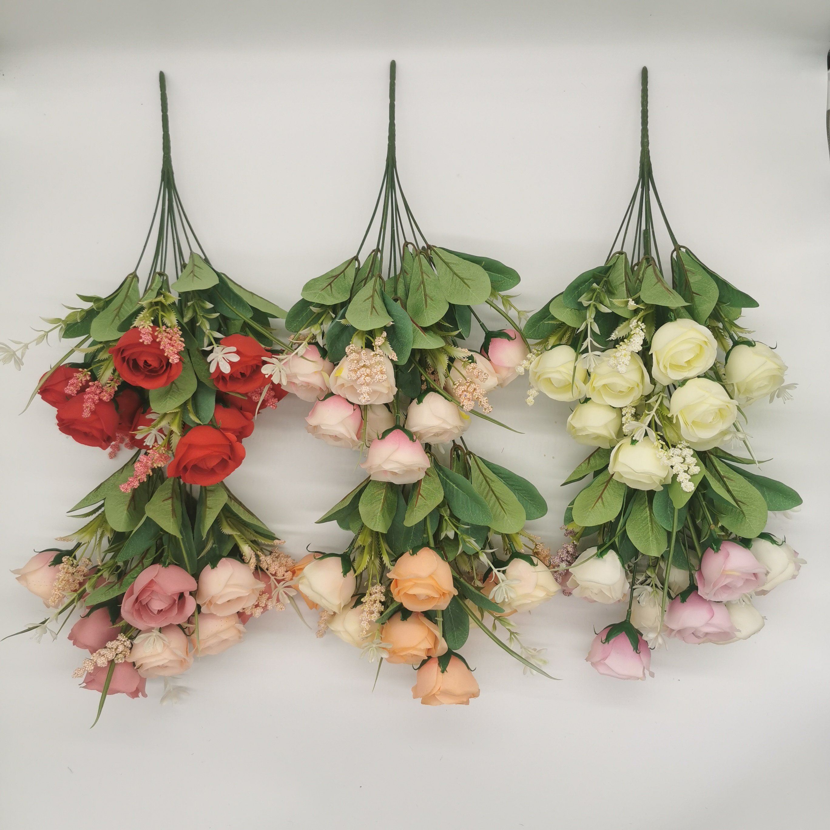 QIDA JS025 10 heads artificial flowers potted dried flowers & plants for Home Wedding Decorative Flowers Hot Sale 23256